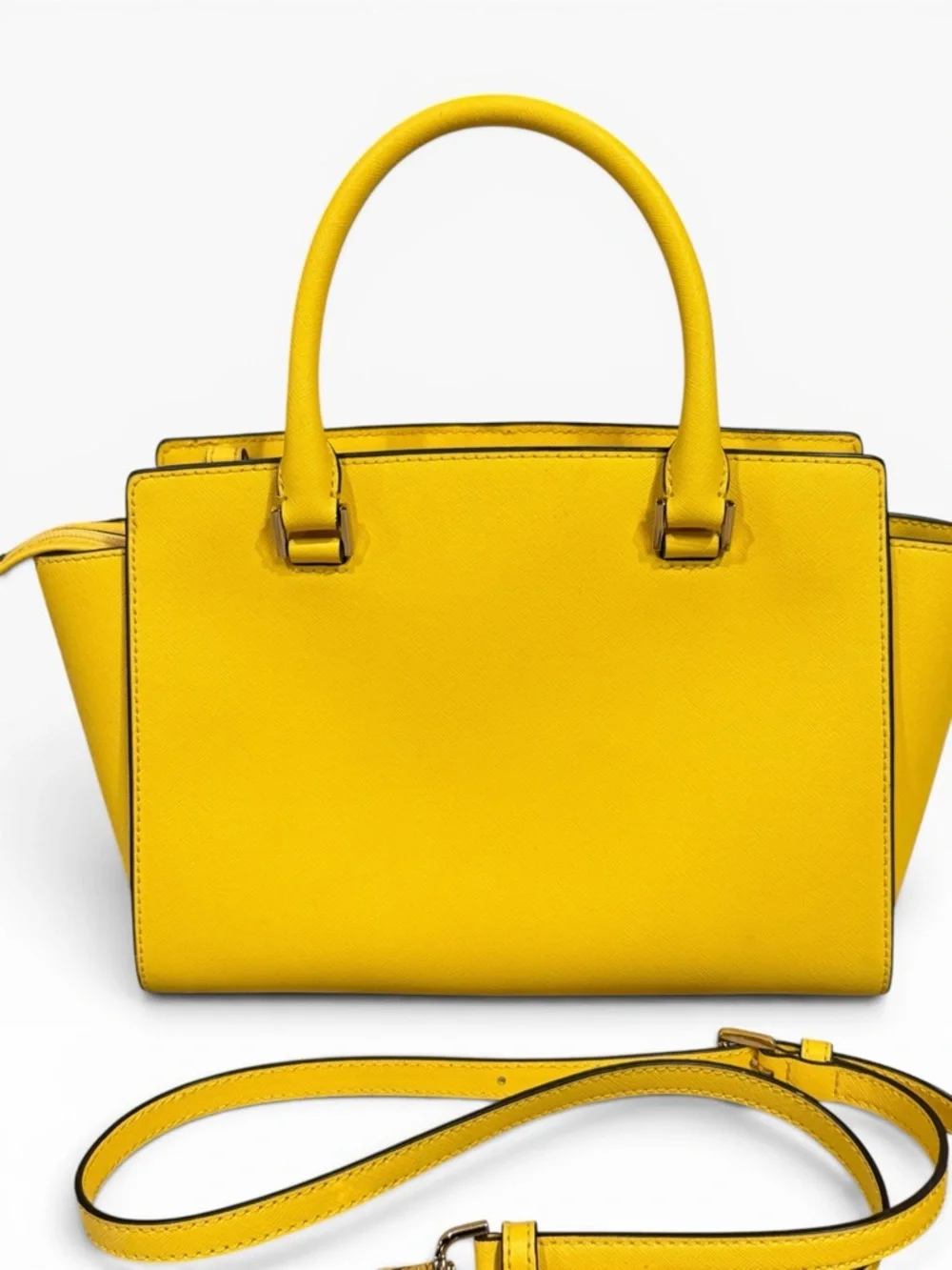 Michael Kors Selma Medium Saffiano Leather Satchel - Yellow